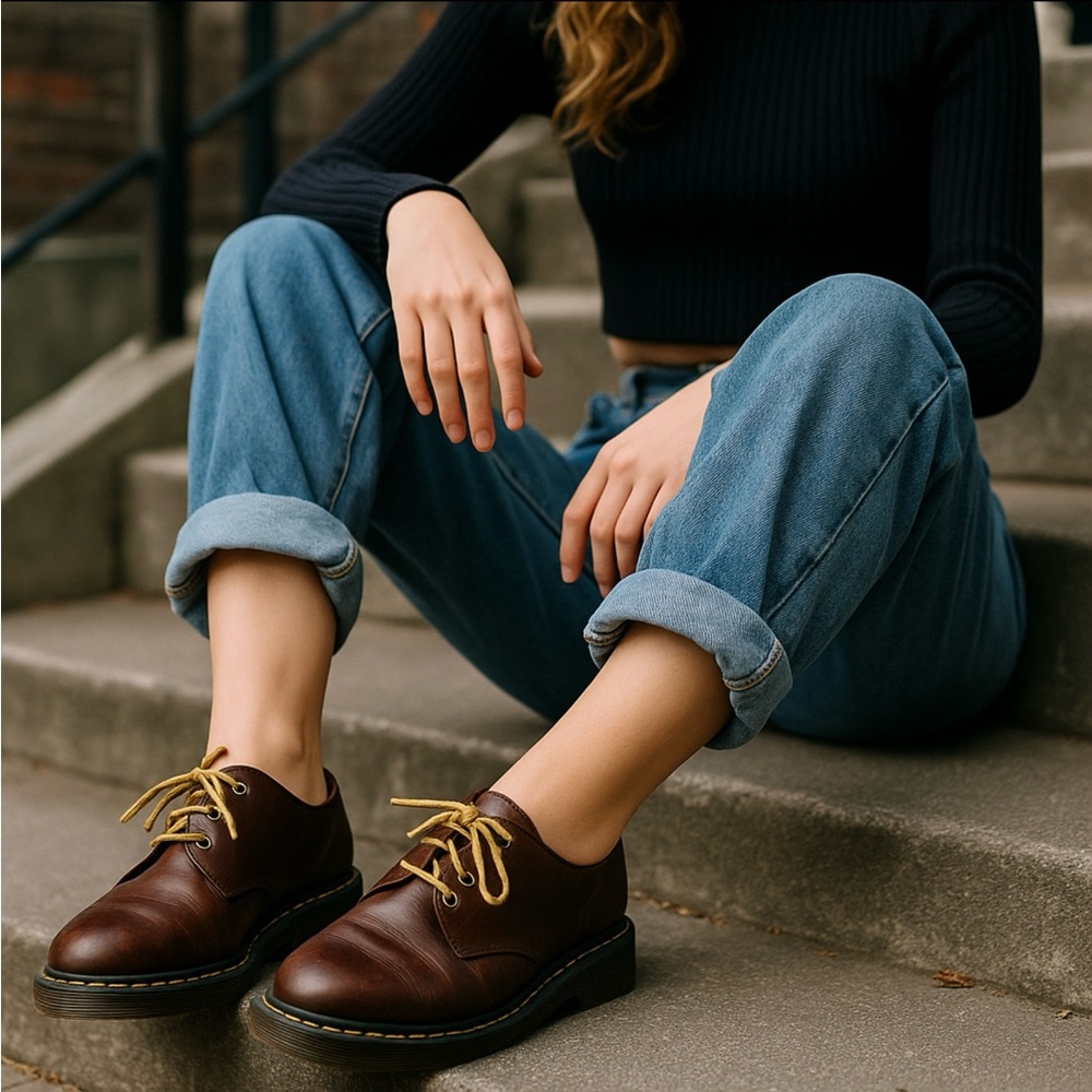 Rare 80’s DR. MARTENS Made in England 3-eye Brown Oxfords AW 1484 - M 9, W 10|